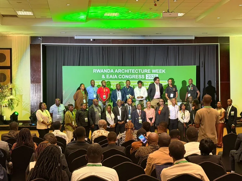 Delegates on stage at the Rwanda Architecture Week and EAIA Congress
