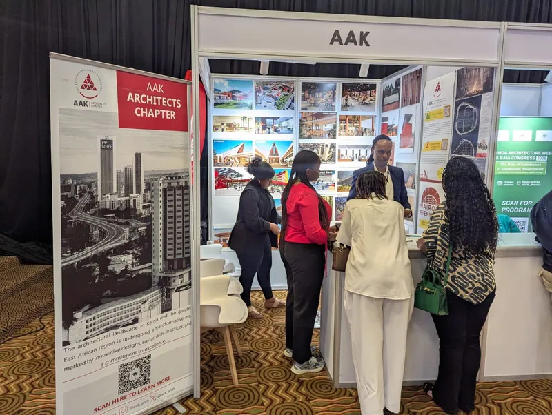 Visitors at the AAK Architects Chapter stand