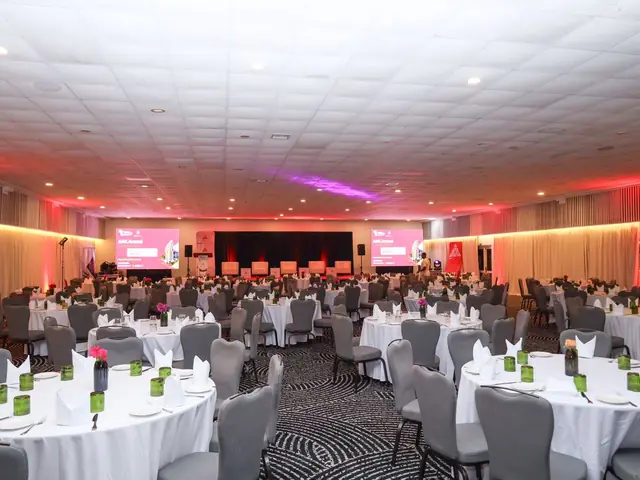 The hall set for the closing Gala Dinner
