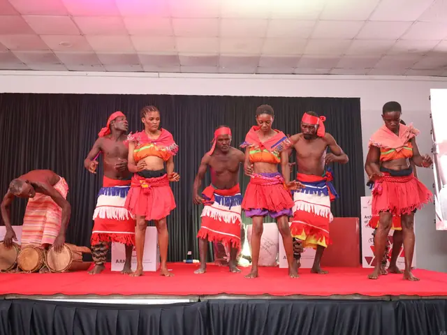 A cultural dance troupe performs at the Gala Dinner