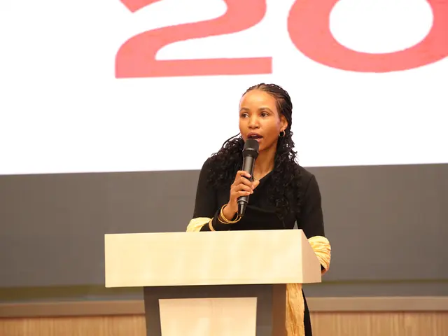 A speaker at the podium