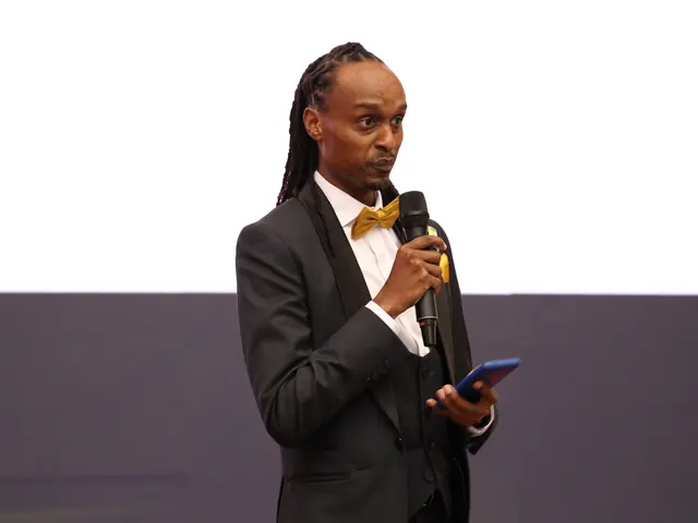 The master of ceremonies on stage