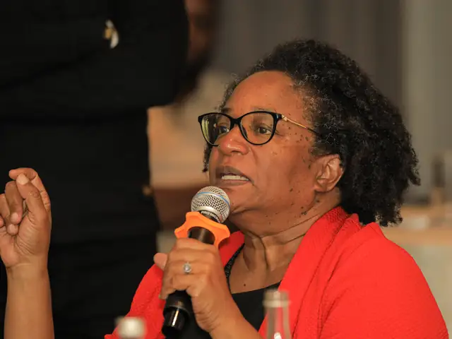 A participant makes a point